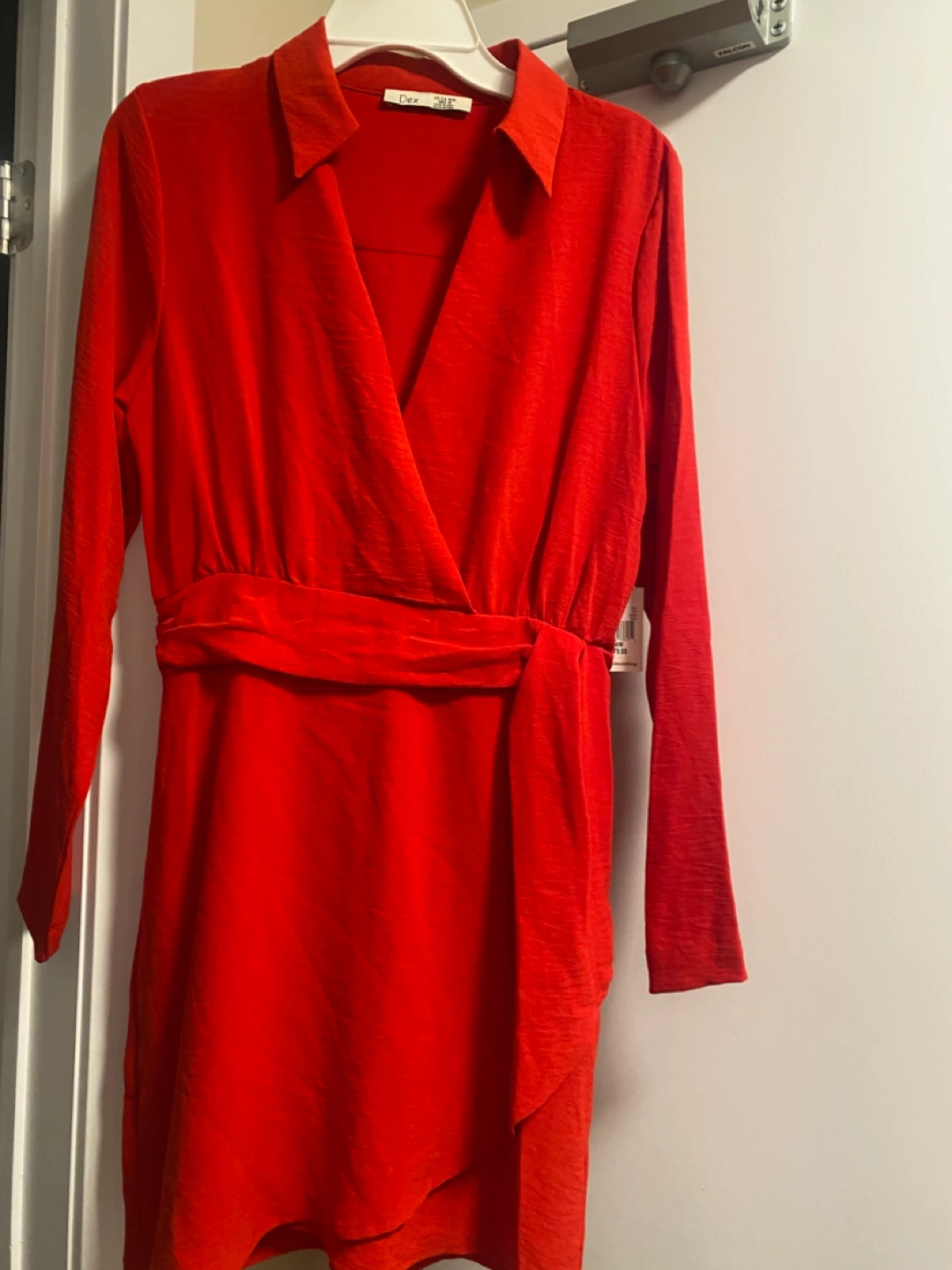 DEX Red Wrap Dress - Size M