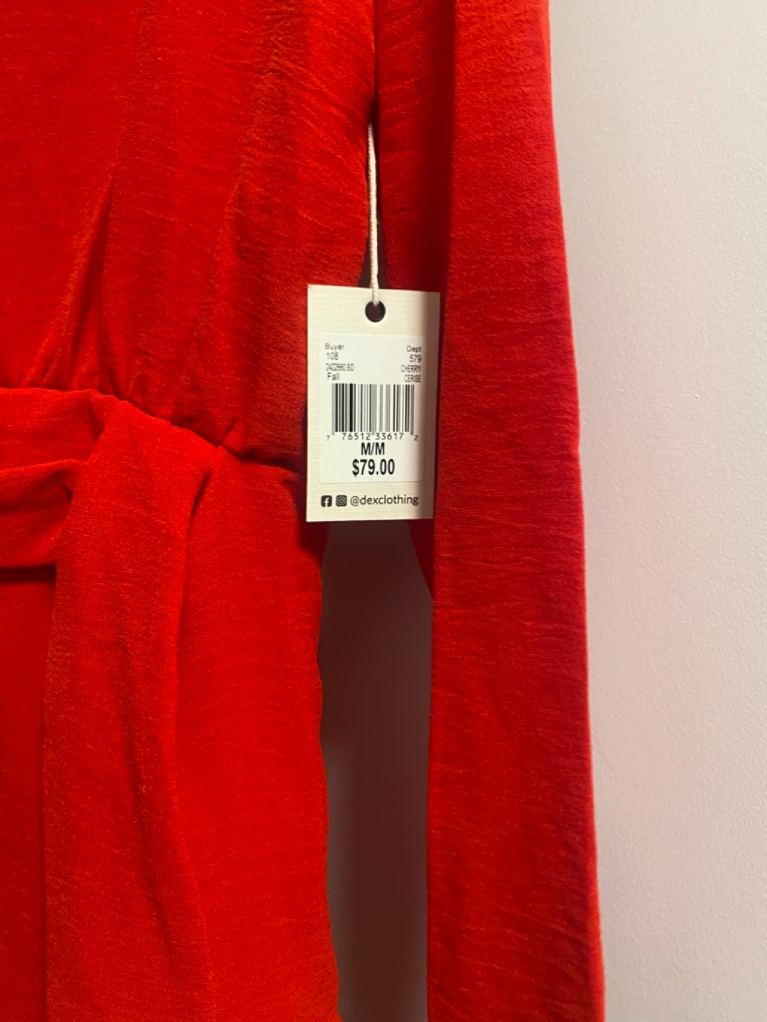 DEX Red Wrap Dress - Size M - photo 2