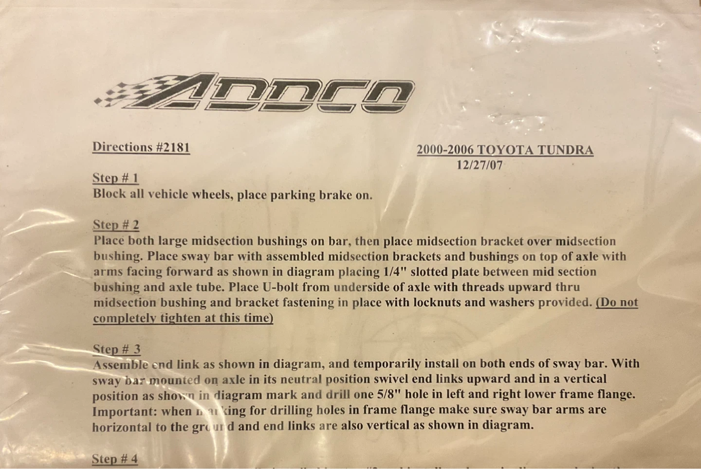 Tundra Performance Rear Sway Bar - New - photo 5