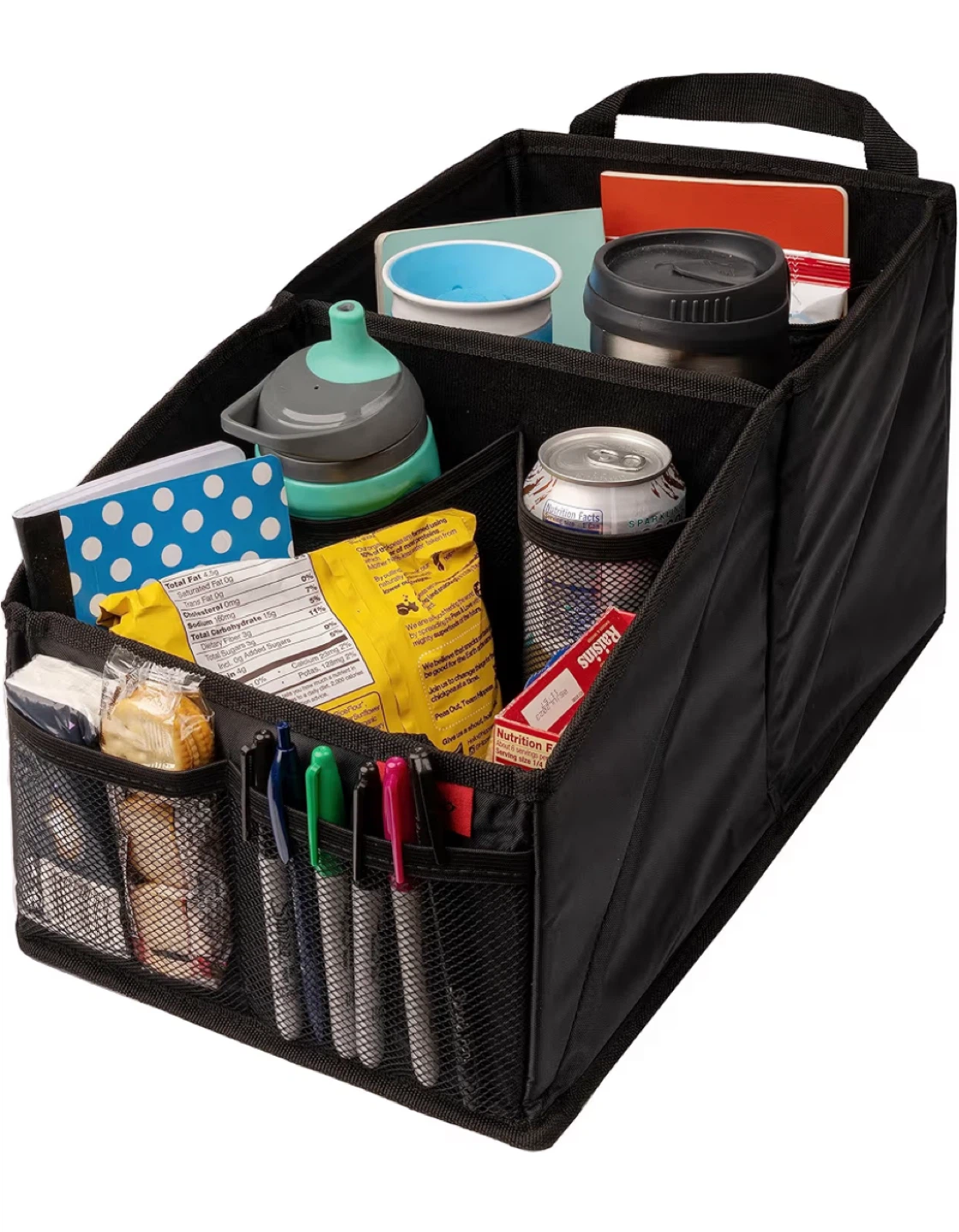 Black Car Organizer with Multiple Compartments