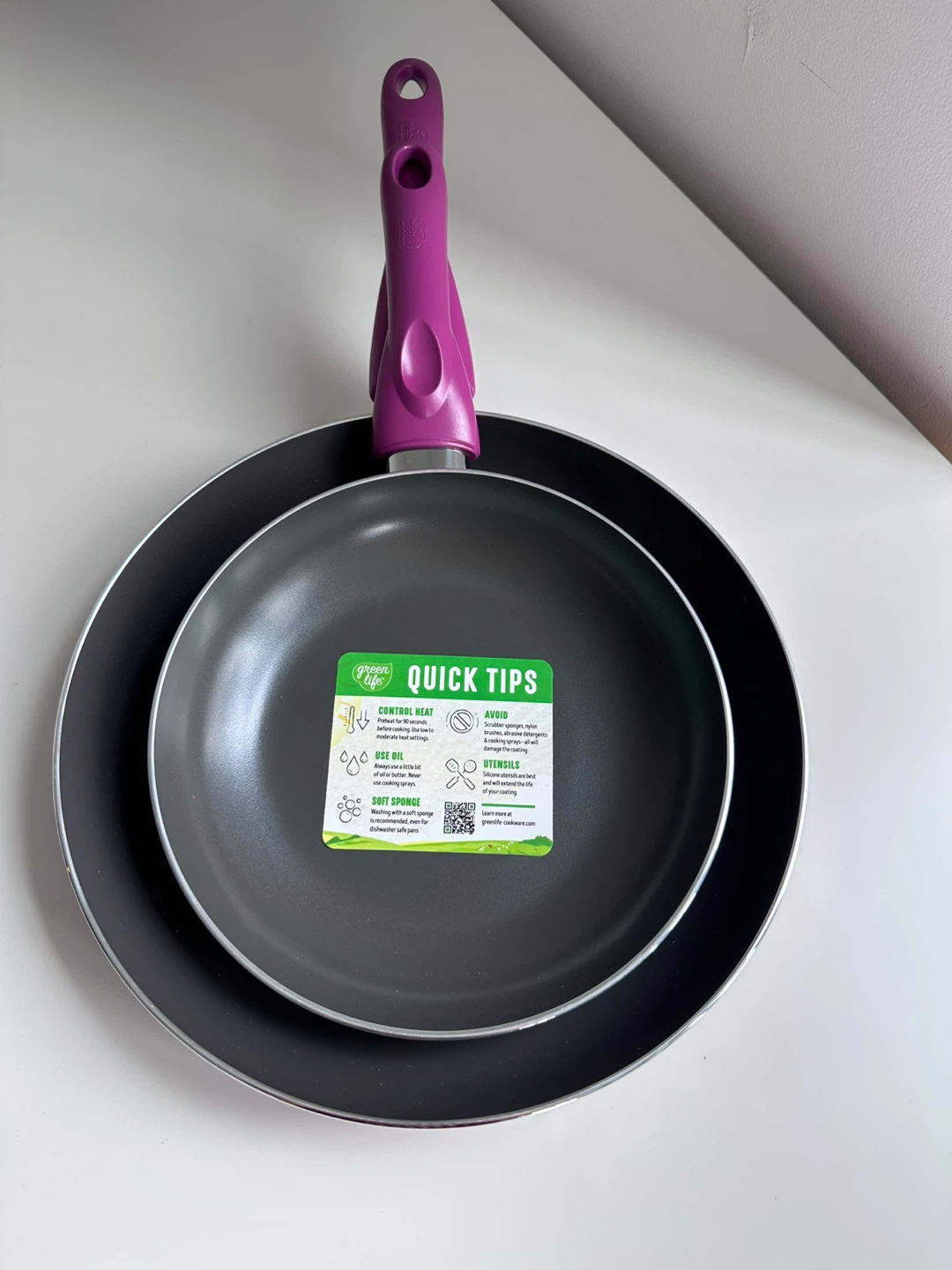GreenLife 8" + 10" Frypan Set - Purple - photo 2