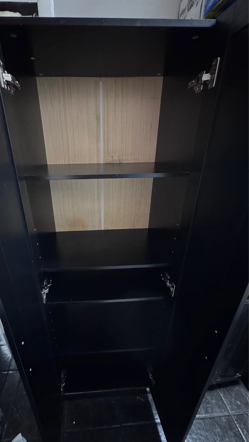 Black Storage Cabinet with Double Doors - photo 2