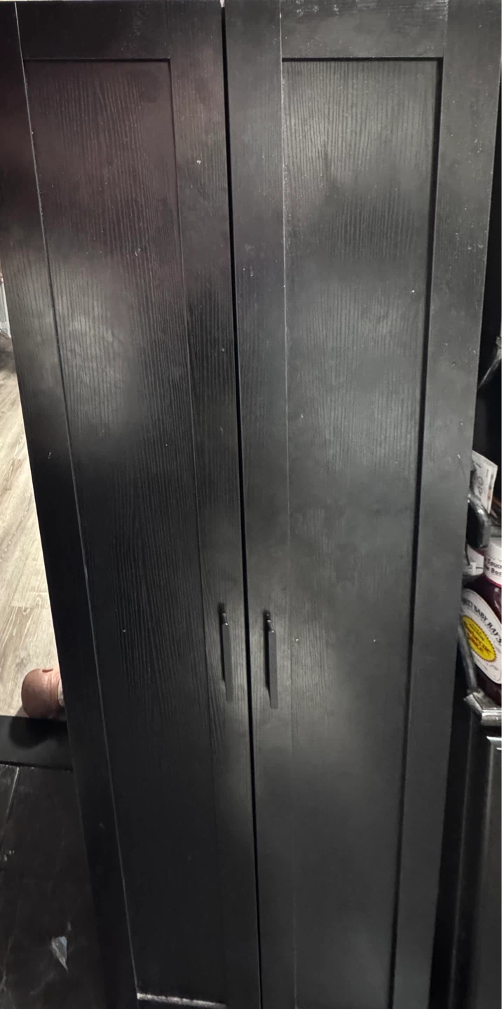 Black Storage Cabinet with Double Doors