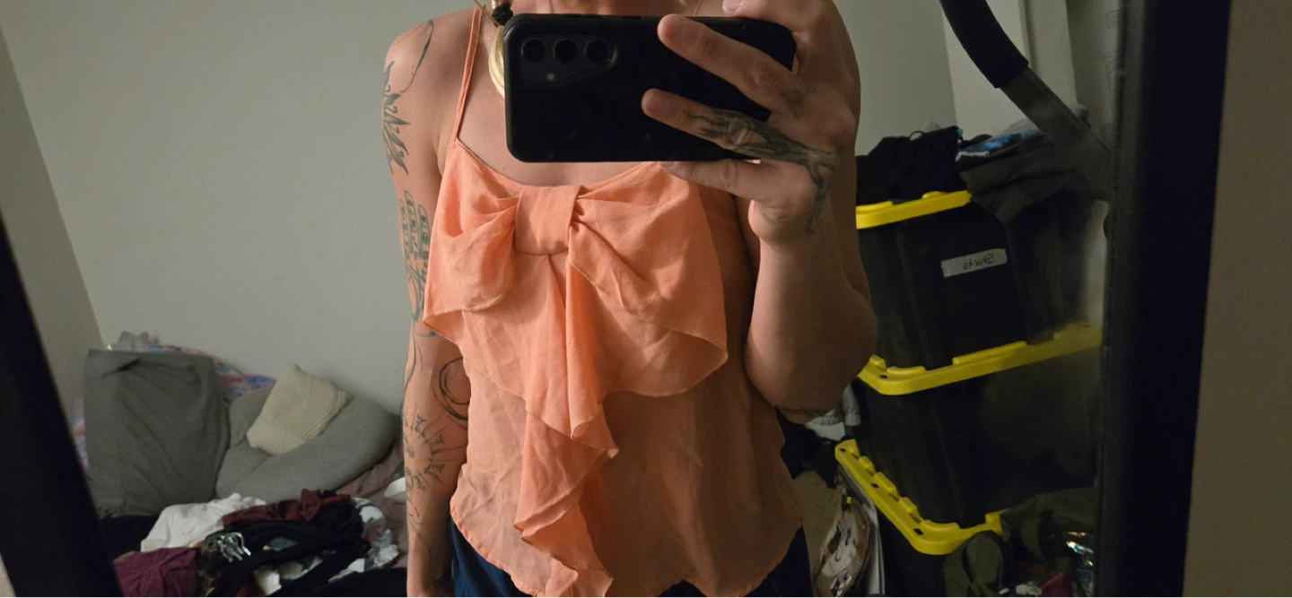 Peach Bow Tank Top
