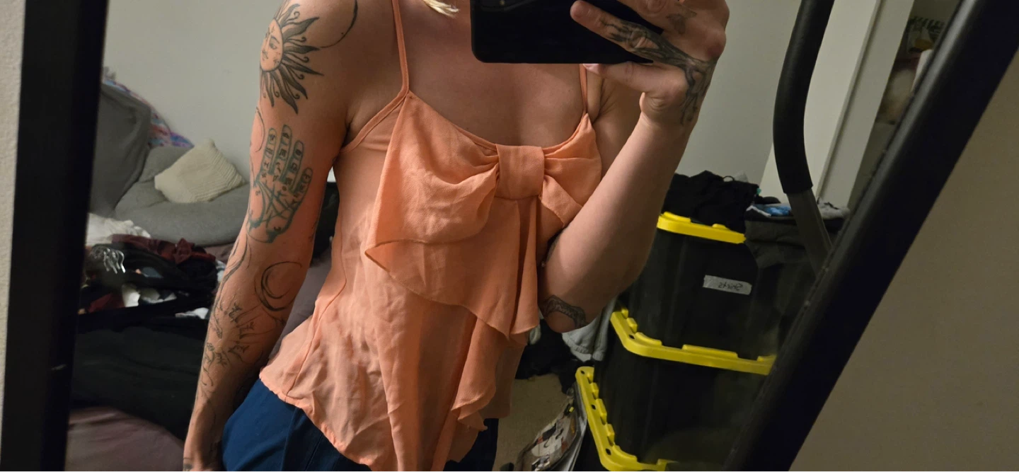 Peach Bow Tank Top - photo 2