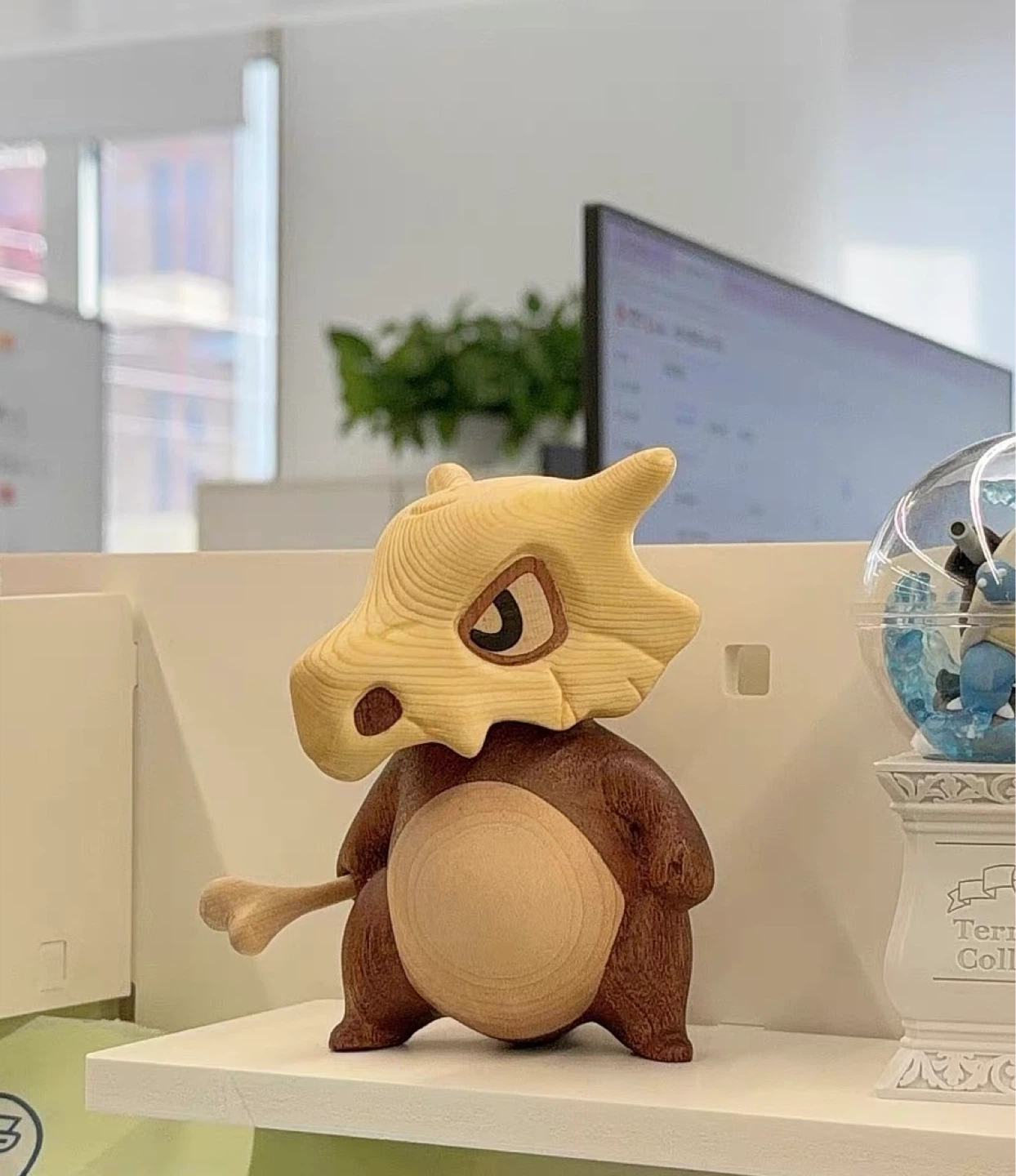 Wooden Cubone Pokemon Figurine