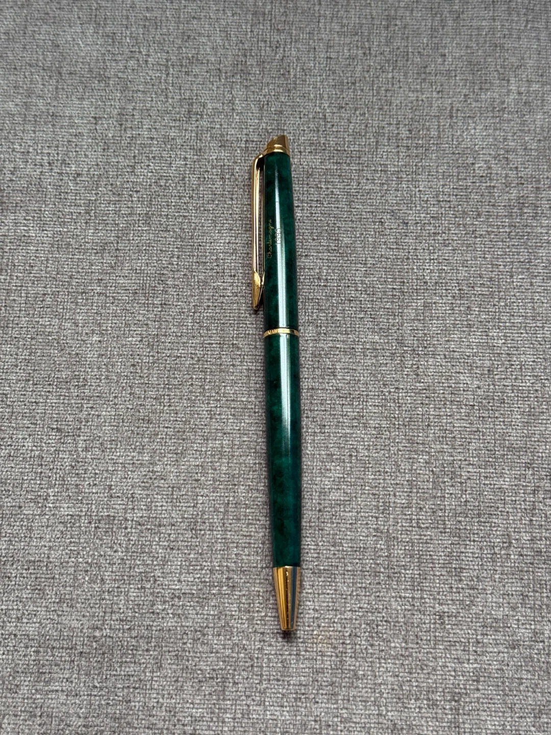 Vintage Waterman Hemisphere Ballpoint Pen in Marble Green