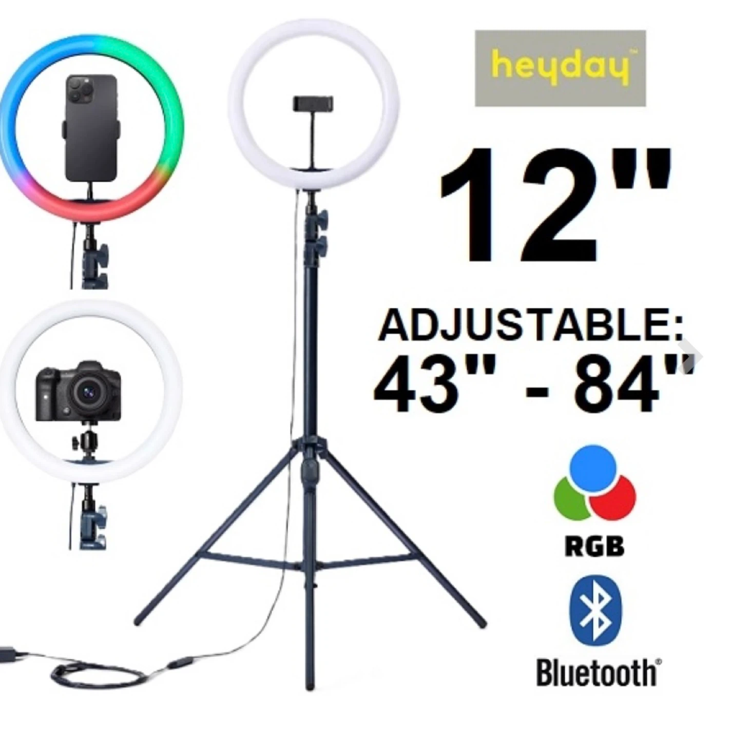 Heyday 12" Ring Light Tripod with Bluetooth