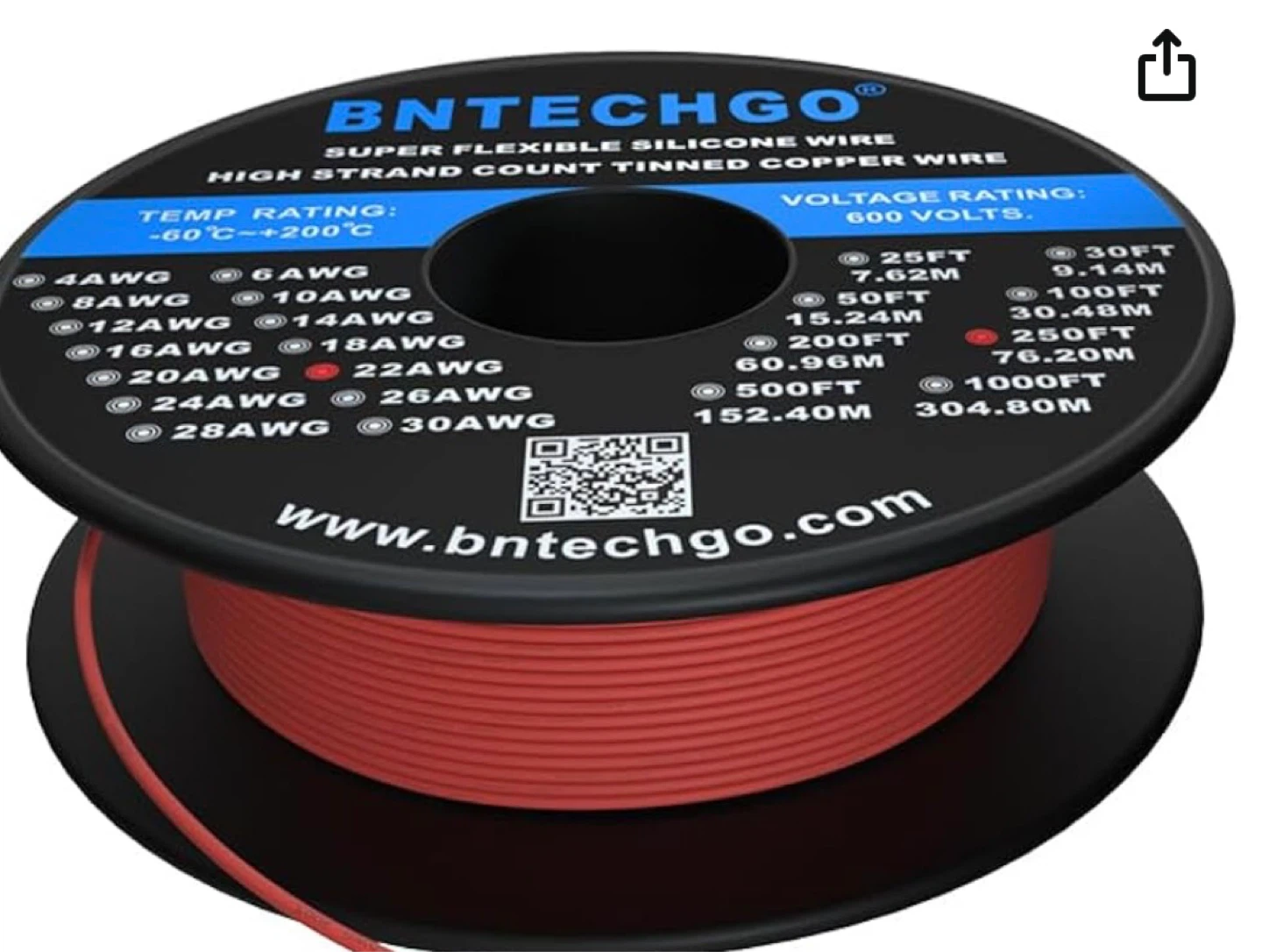 Super Flexible silicone wire 250 ft long