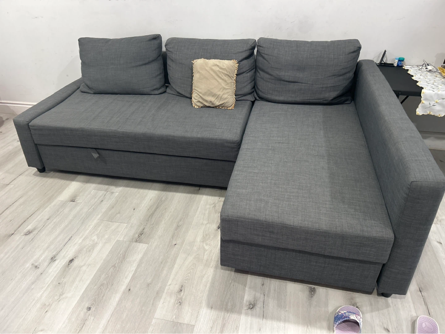 Grey Sectional Sofa Bed with Storage - photo 3