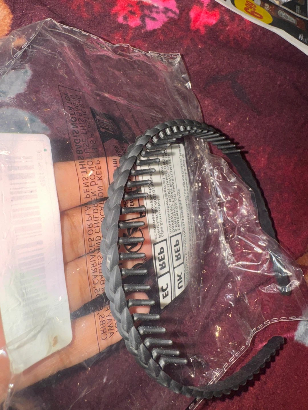 Black Braided Headband with Teeth
