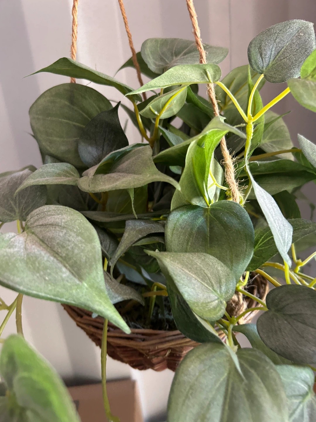 Artificial Hanging Plant in Wicker Basket