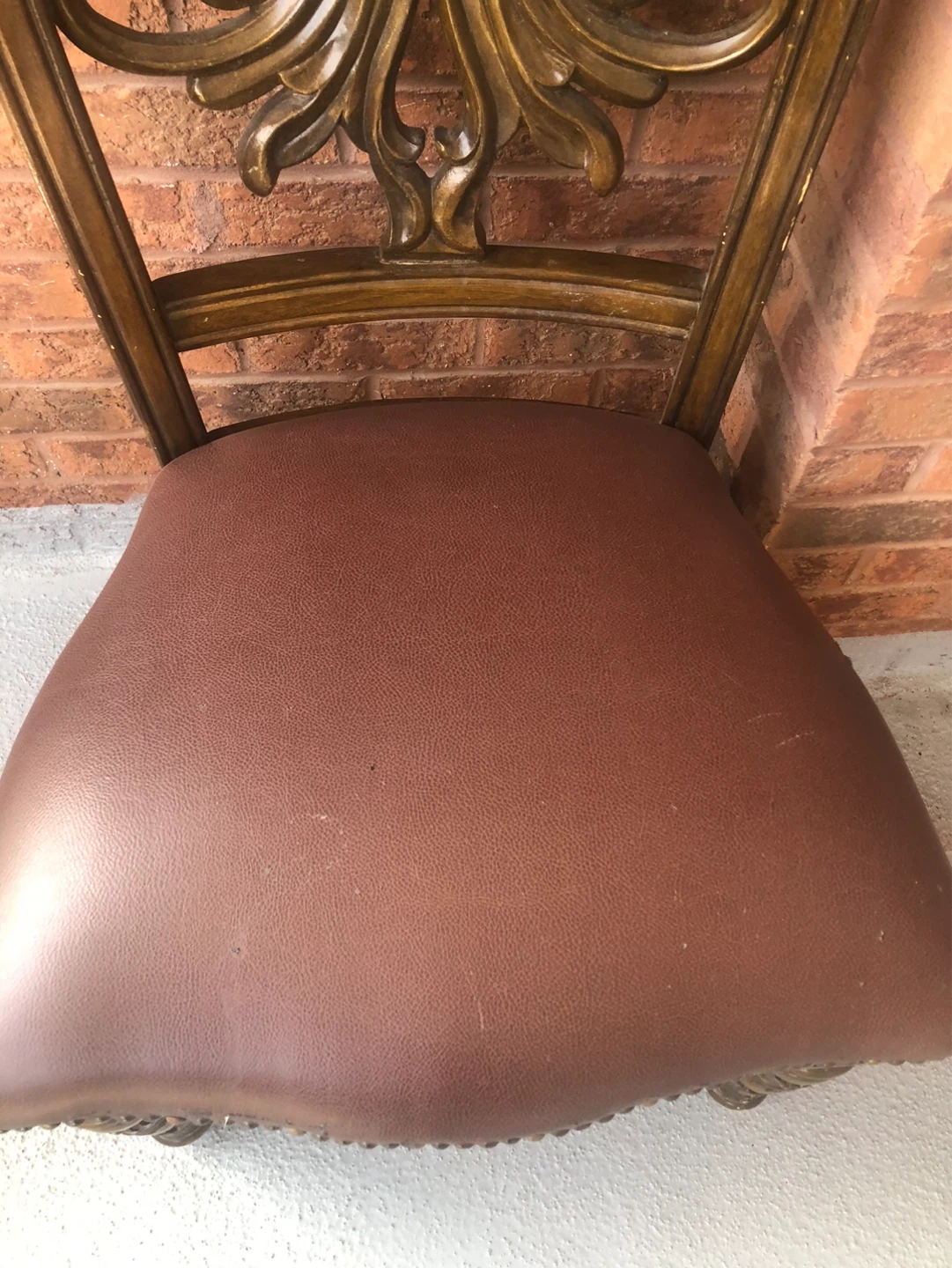 Ornate Dining Chair - Faux Leather Seat - photo 3