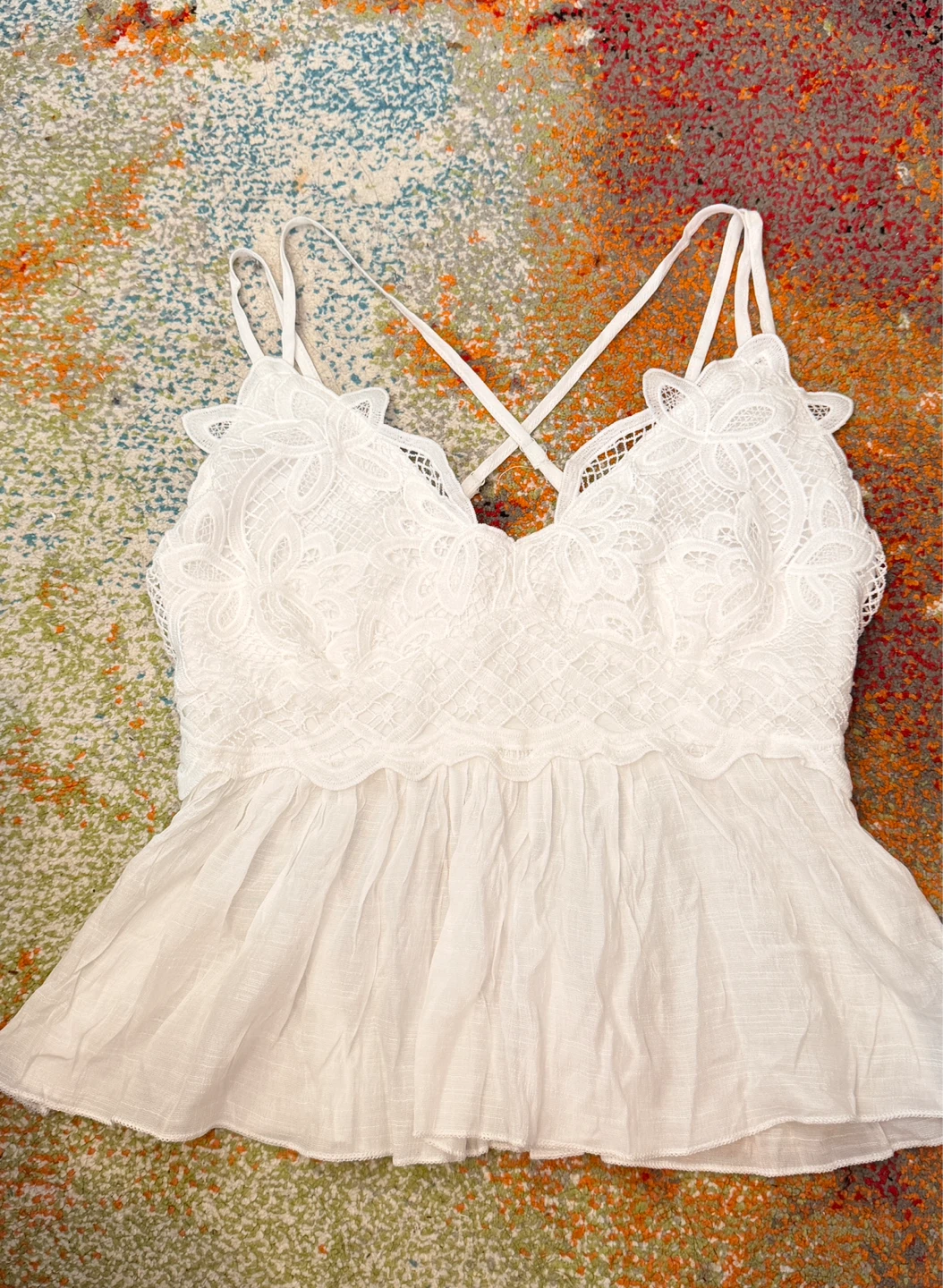 New White Lace Tank Top size M