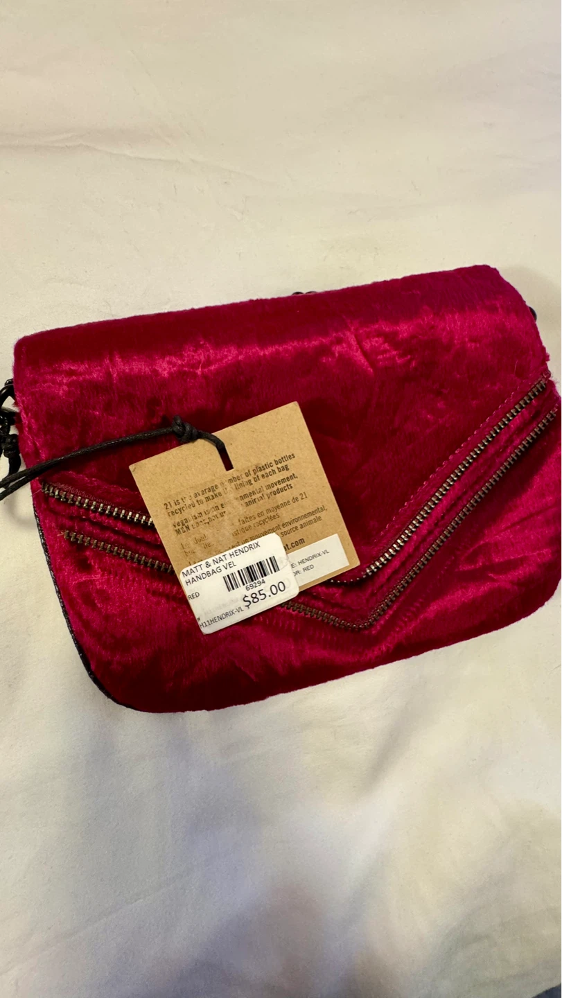 Matt & Nat Hendrix Velvet Handbag - Red - photo 2