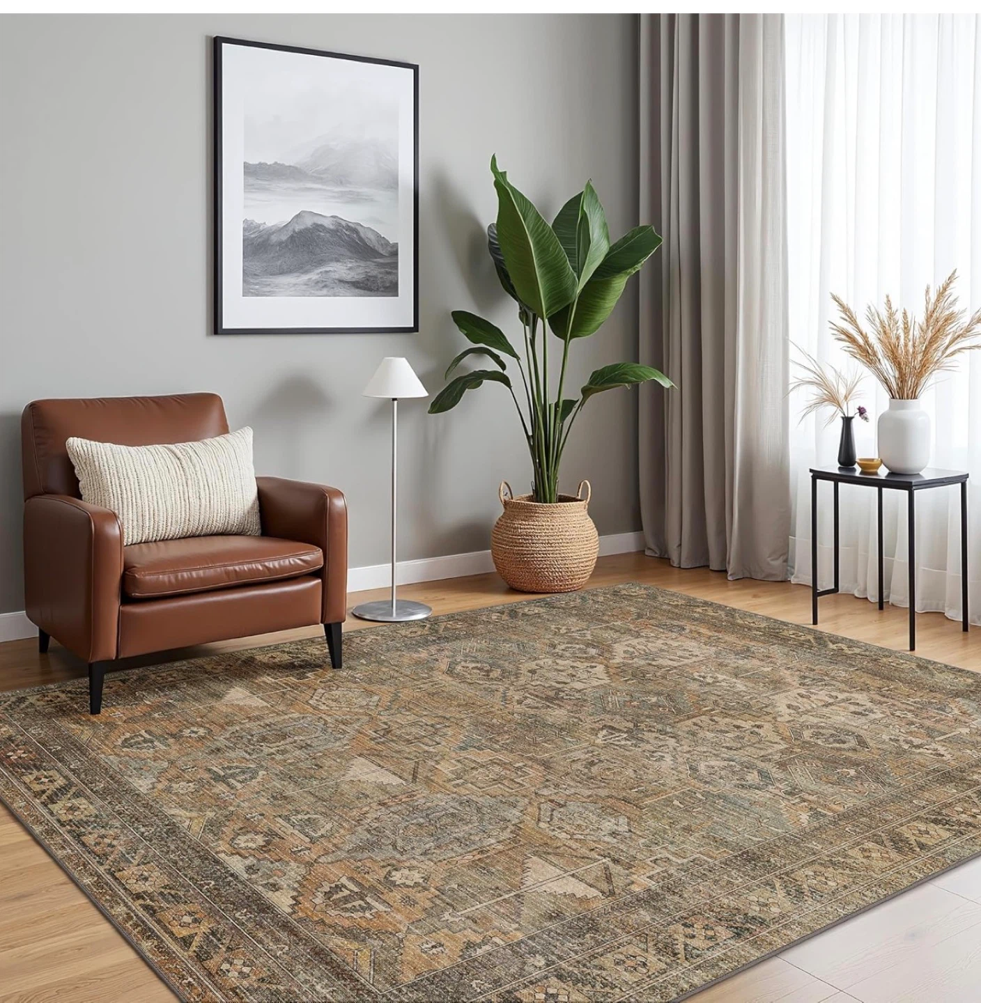 Distressed Medallion Area Rug - photo 2