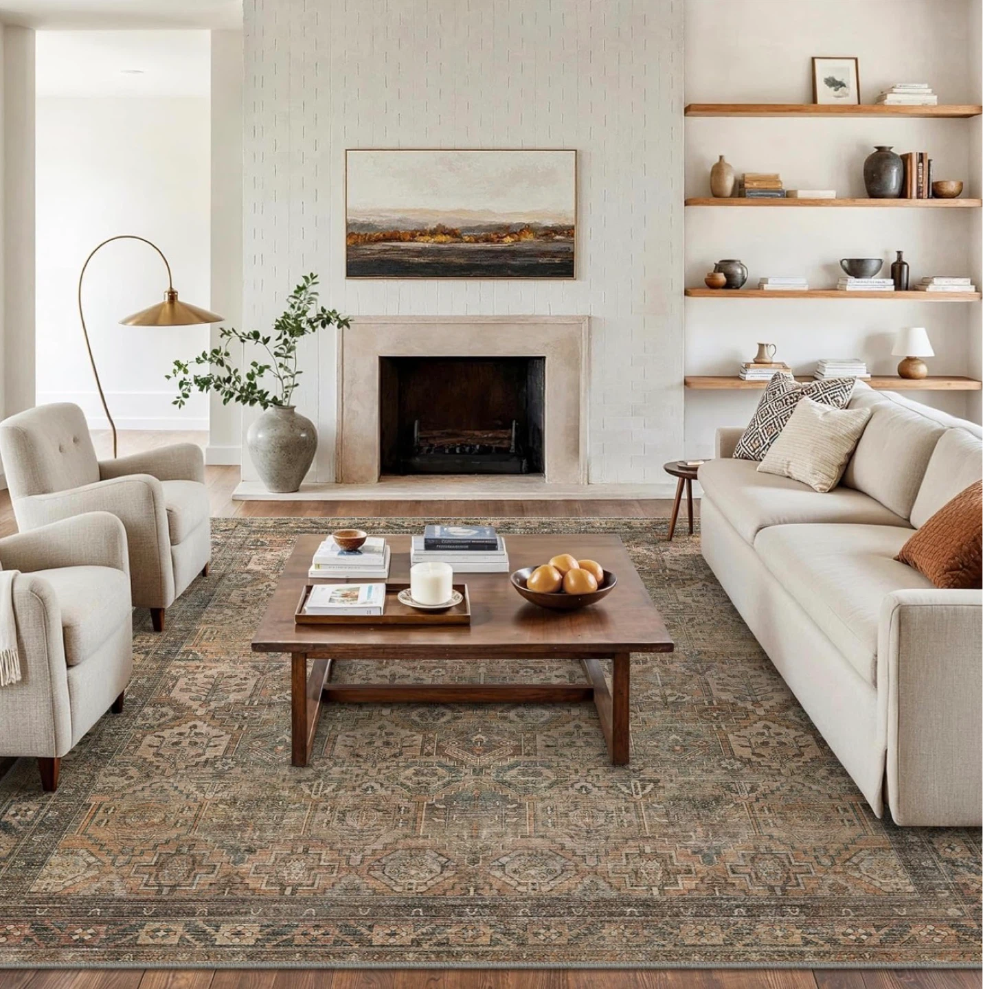 Distressed Medallion Area Rug - photo 3