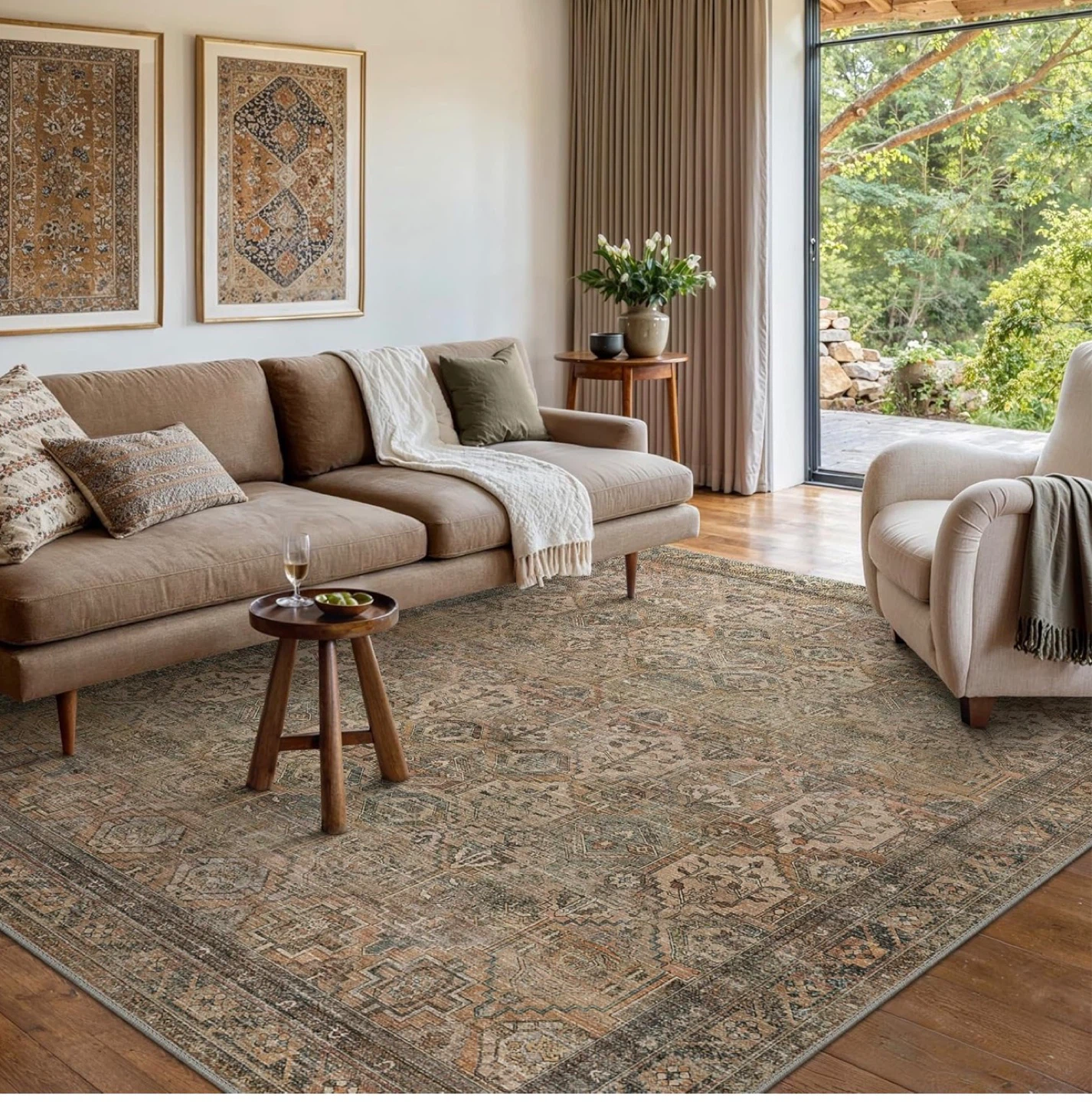 Distressed Medallion Area Rug - photo 4