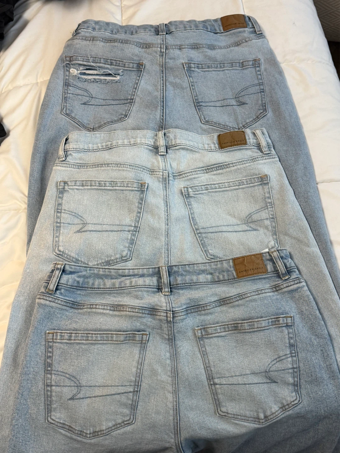 American Eagle Jeans - 3 Pairs - Light Wash Denim - photo 2