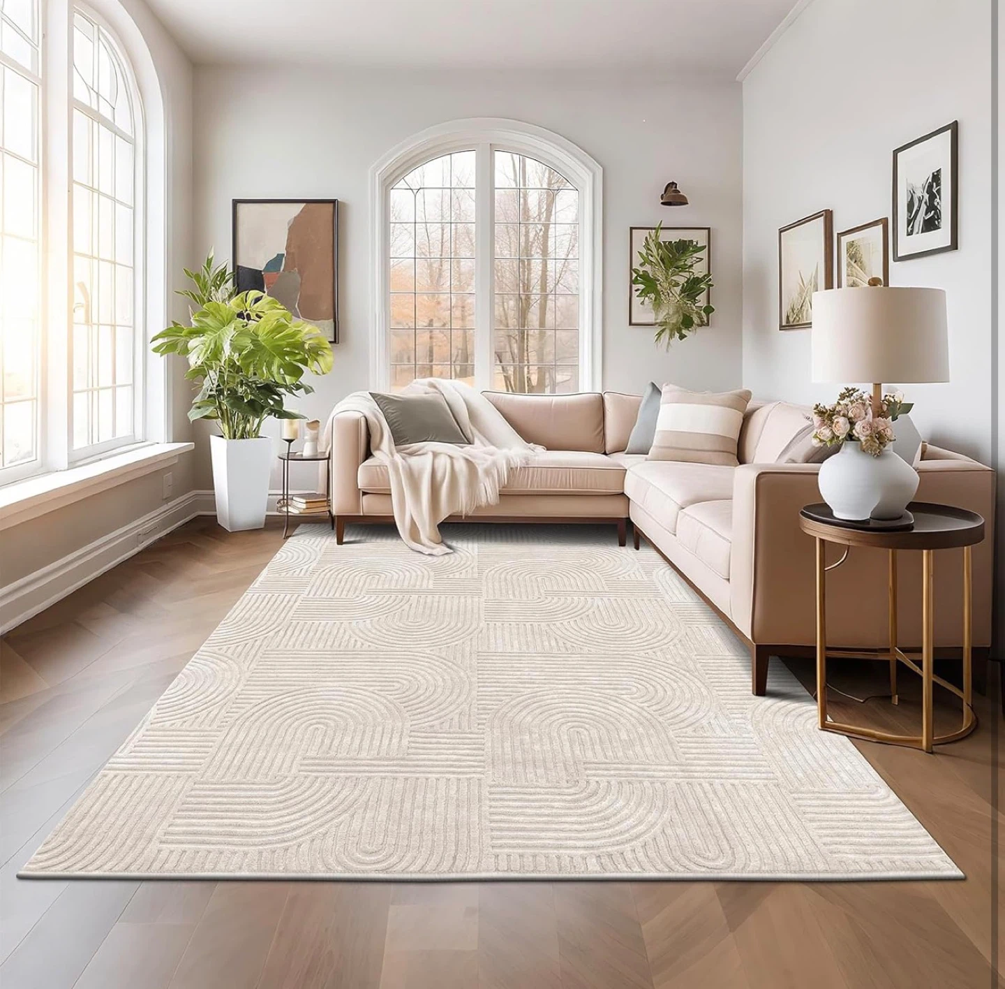 Cream Geometric Arch Area Rug - photo 5