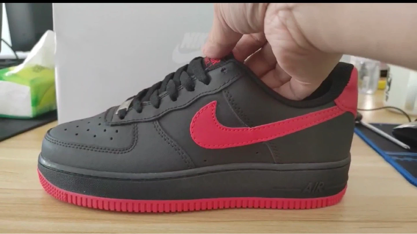 Nike Air Force 1 Low Sneakers - Black and Red