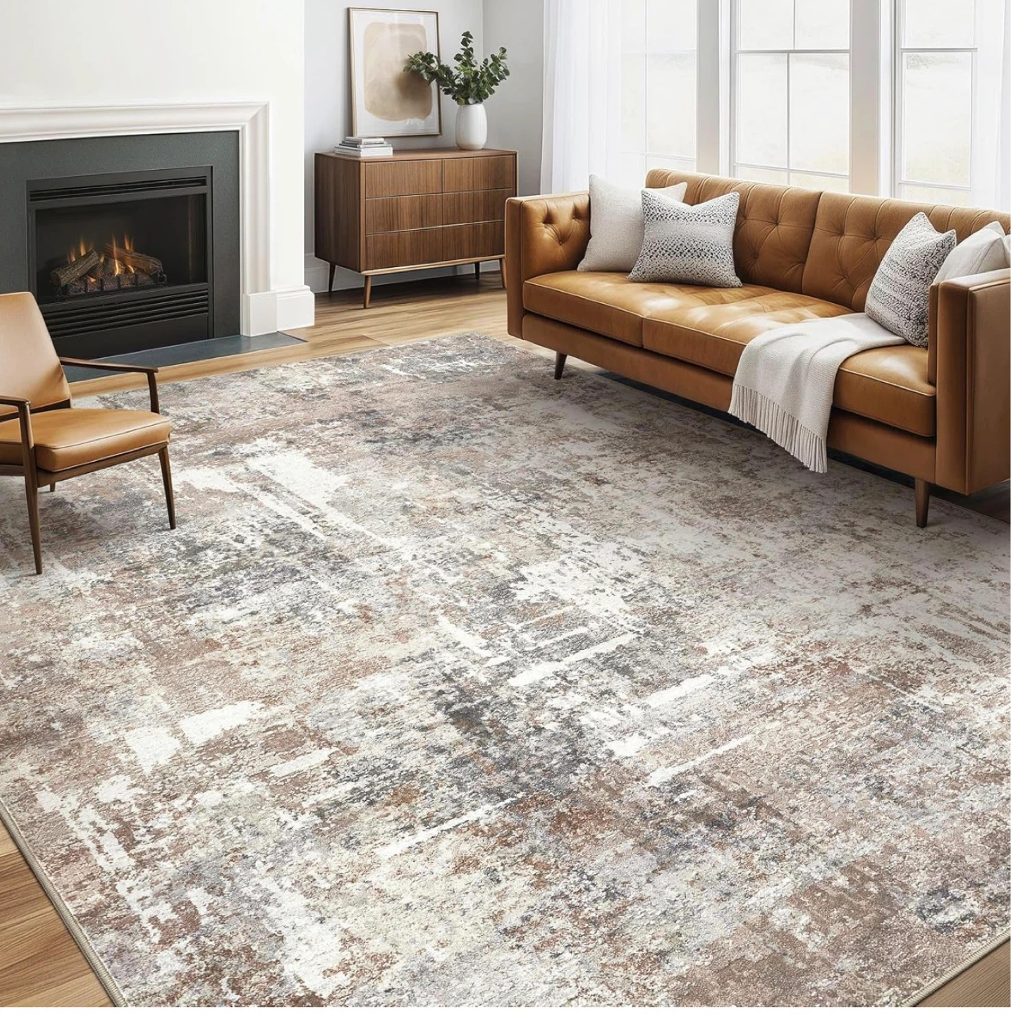 Soft Cozy Faux Wool Area Rug