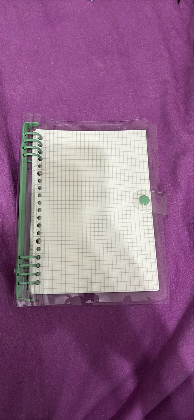 Clear Binder with Grid Paper Notebook
