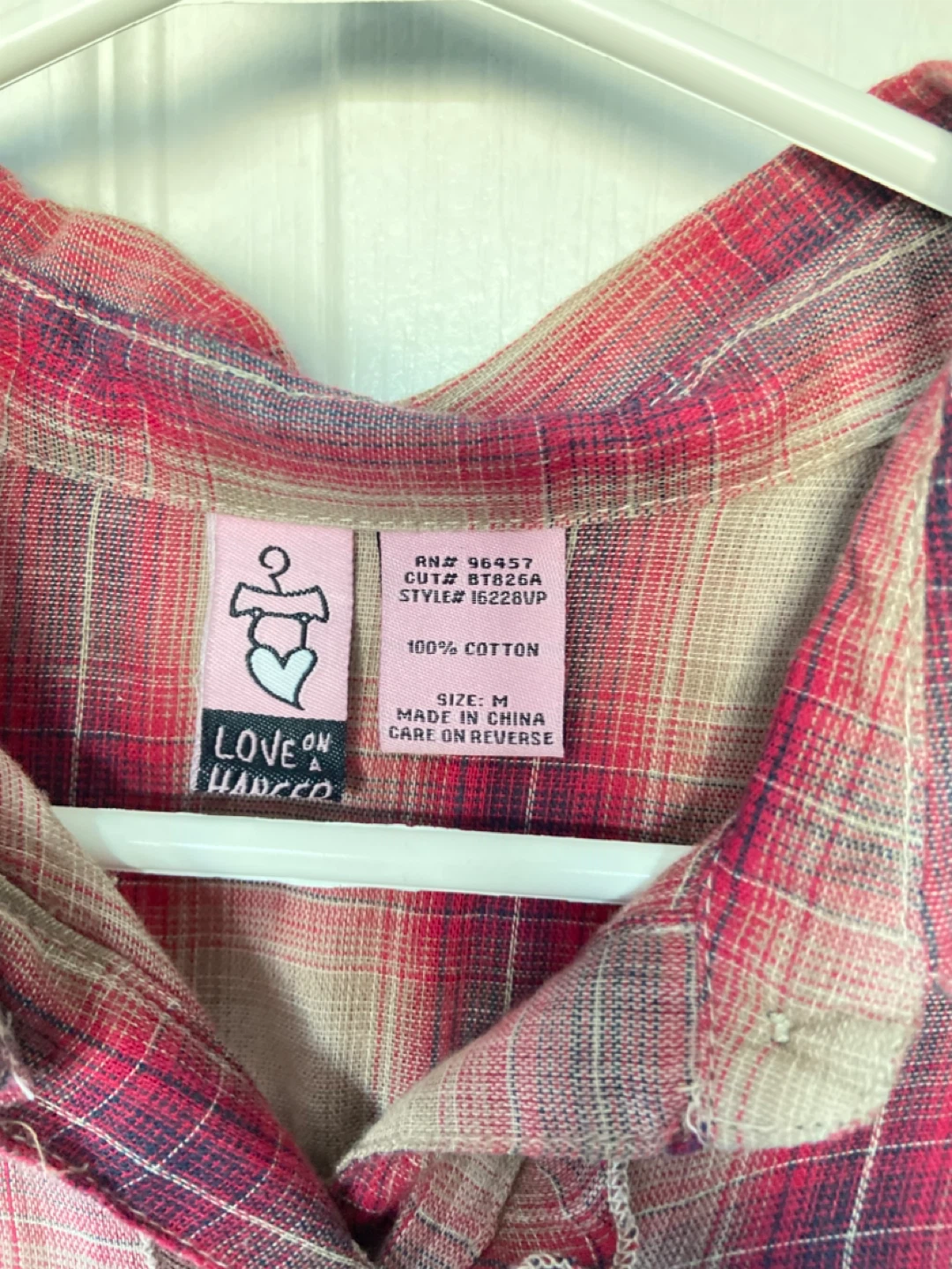 Love on the Run Plaid Ruffled Button-Up Shirt - Size M - photo 2