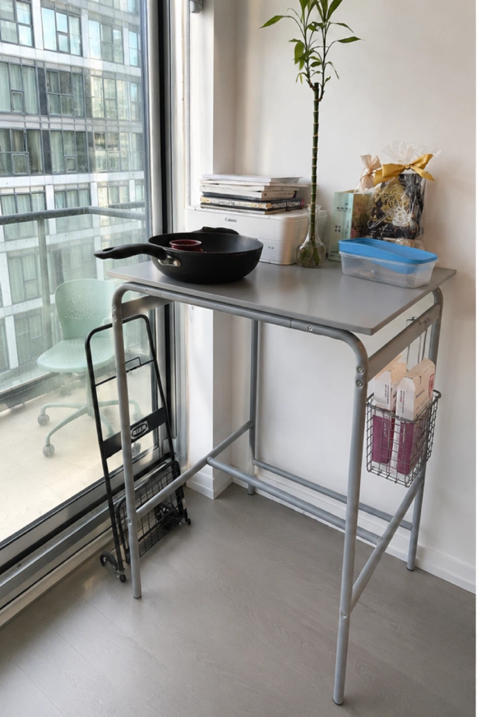 Grey Standing Desk + Chair