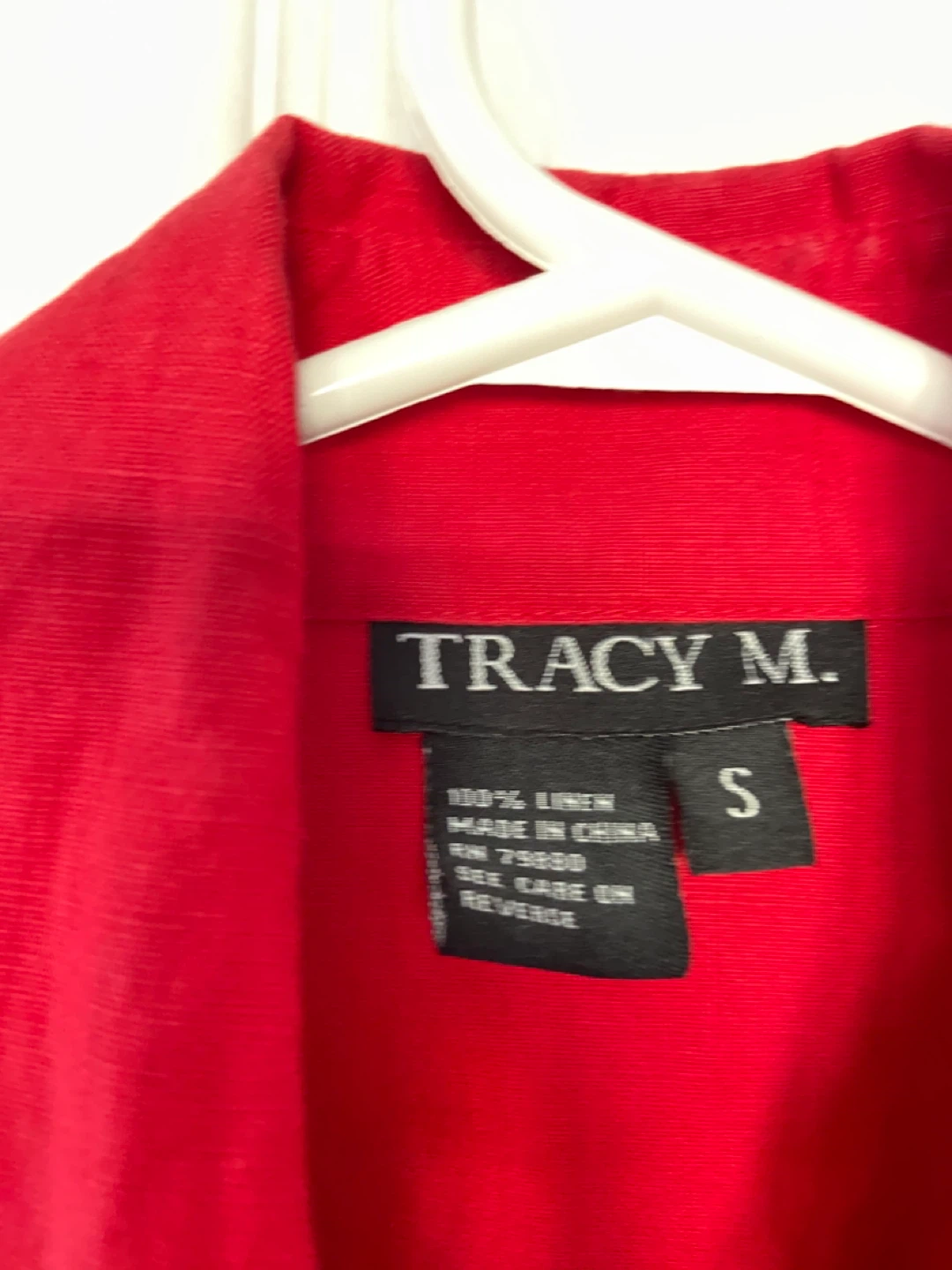 Tracy M. Women's Red Linen Shirt Size S - photo 2