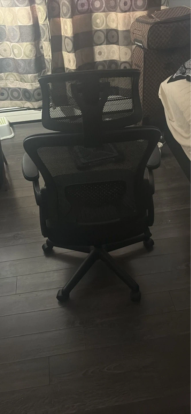 Black Mesh Office Chair with Headrest - photo 2