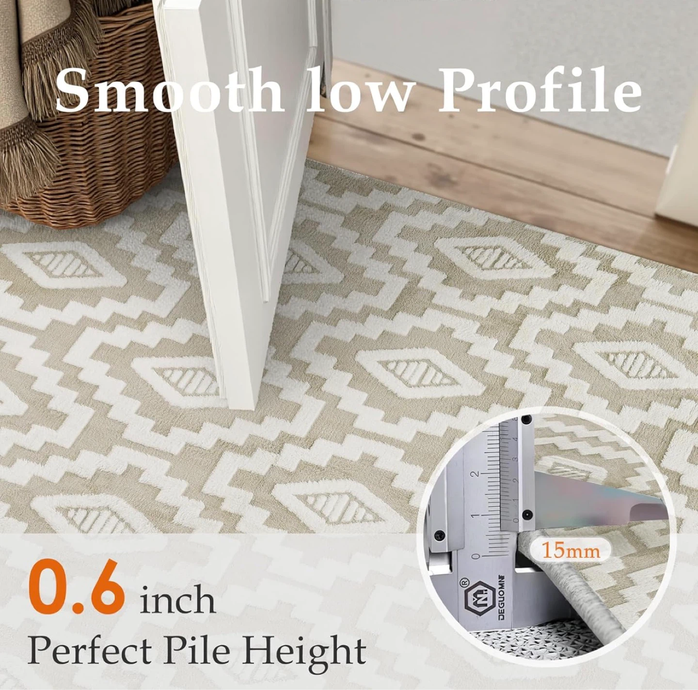Geometric Pattern Area Rug - 0.6 inch Pile Height - photo 4