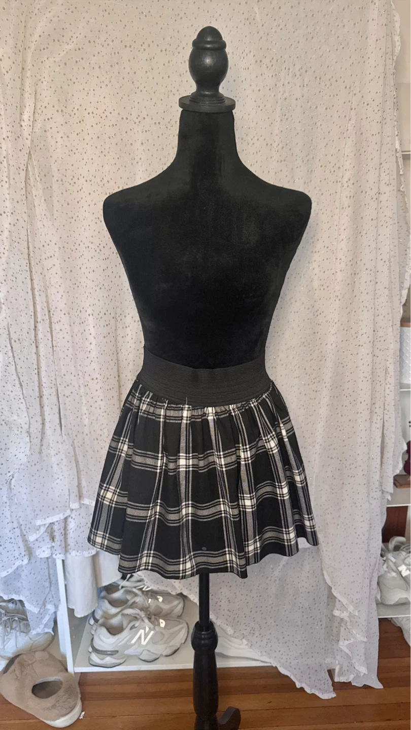 Black Plaid Pleated Mini Skirt - photo 5