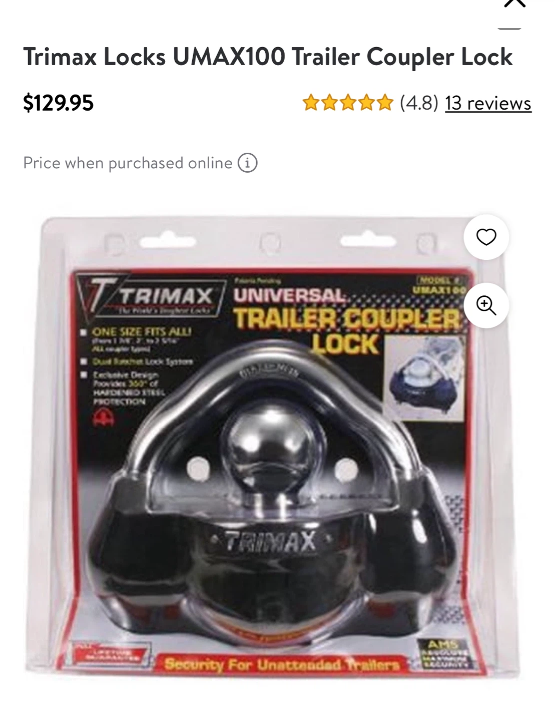 Tri-Max Universe Trailer Lock - UMax100