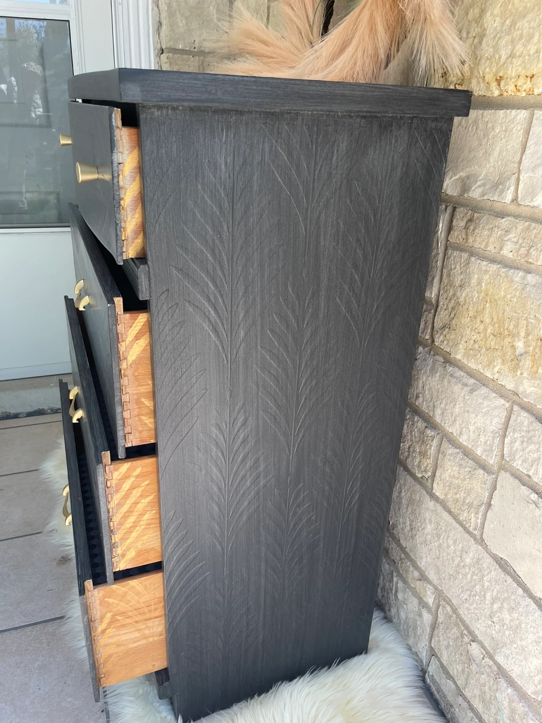 MCM tallboy dresser redone in Brushed Gray Solid Wood - photo 4