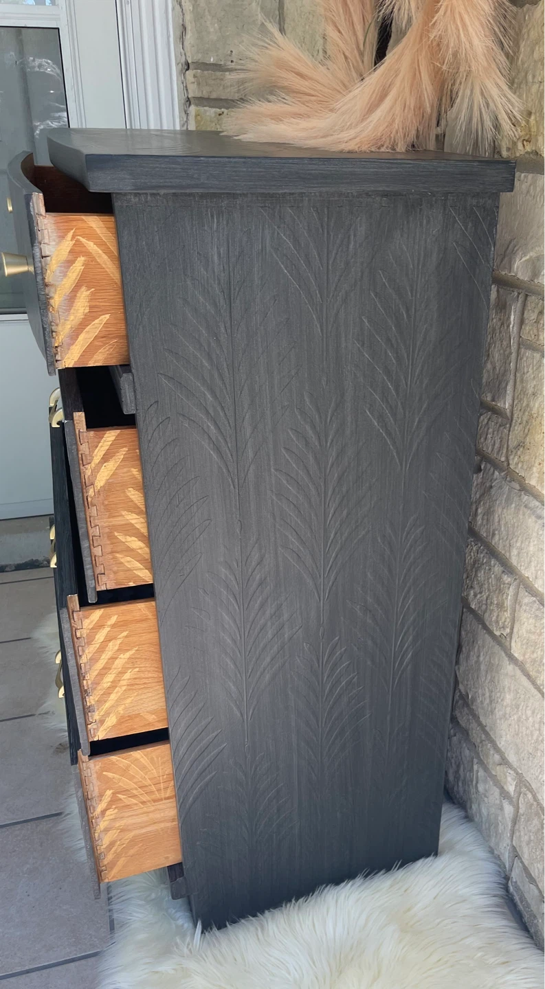MCM tallboy dresser redone in Brushed Gray Solid Wood - photo 5