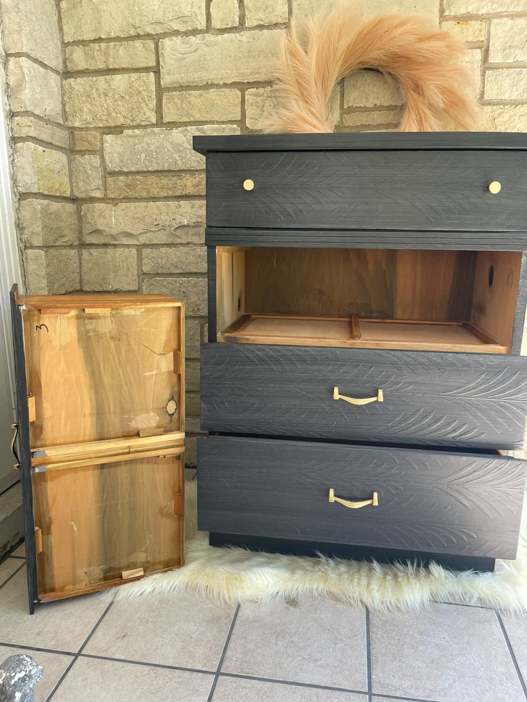 MCM tallboy dresser redone in Brushed Gray Solid Wood - photo 3