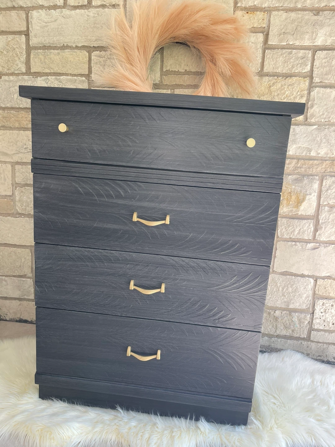 MCM tallboy dresser redone in Brushed Gray Solid Wood