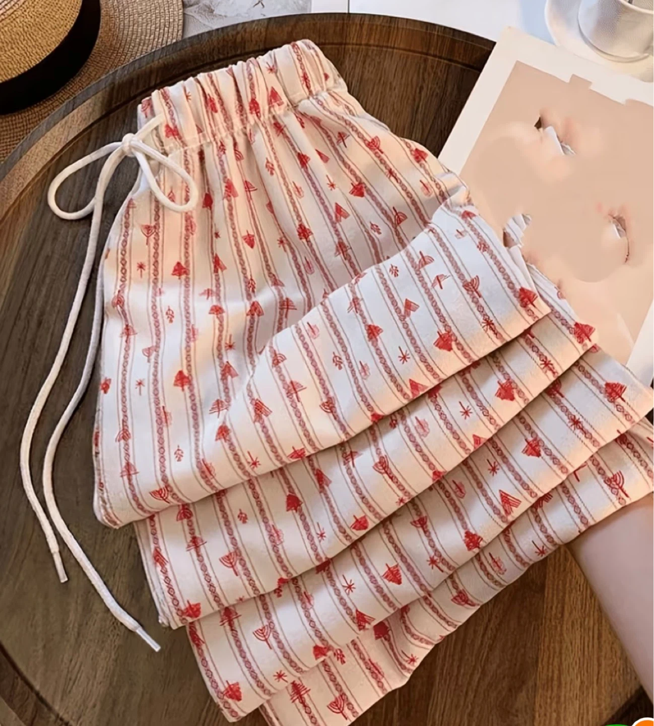 Striped Red and White Pajama Pants