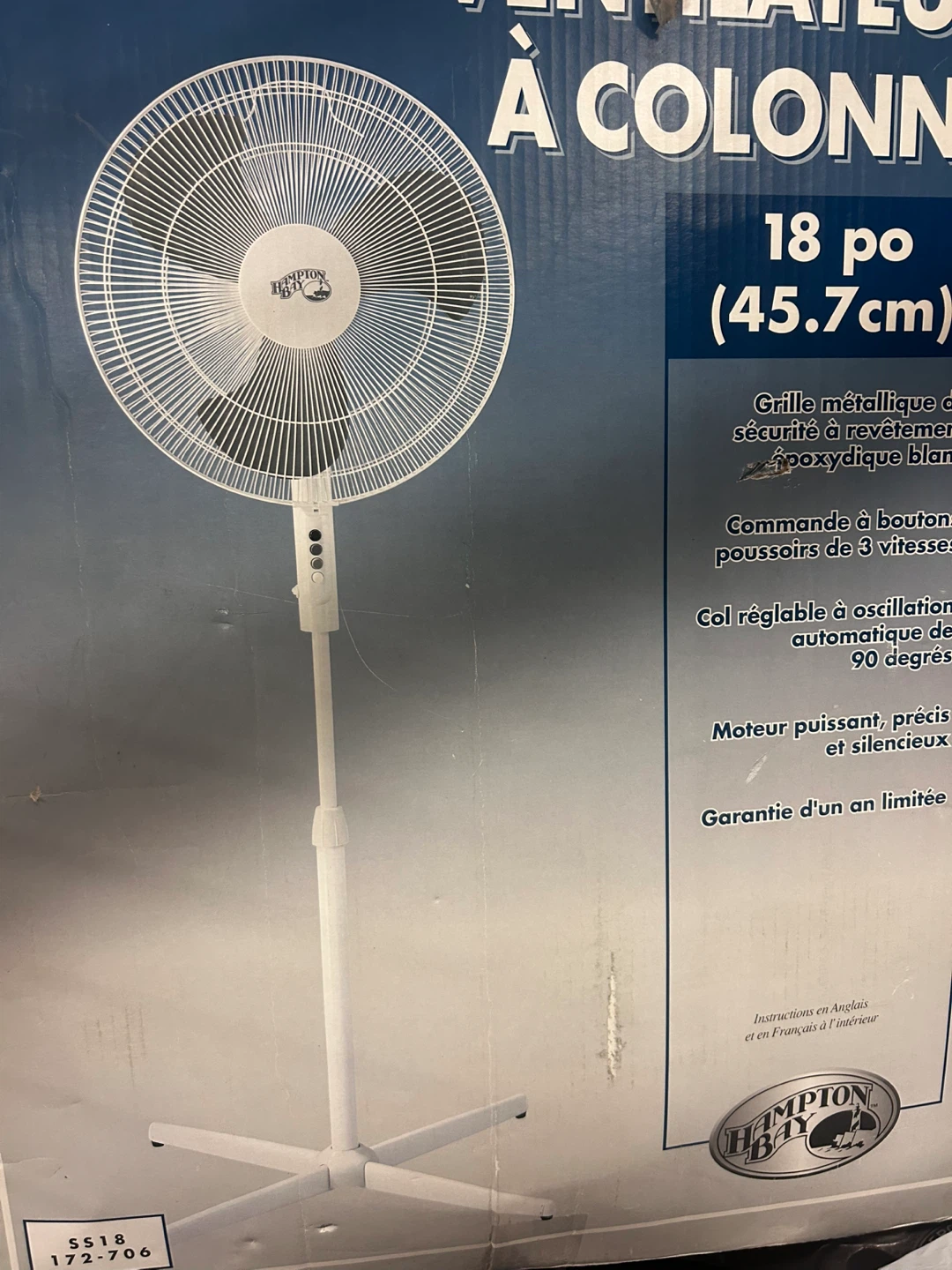 Hampton Bay 18" Standing Fan