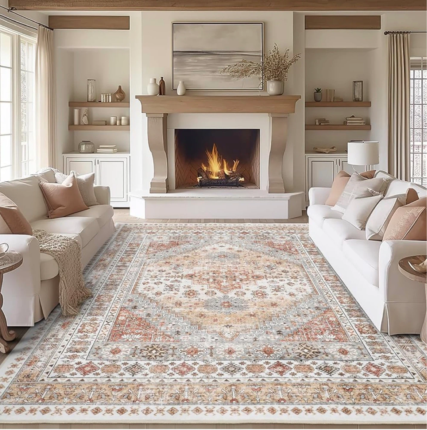 9' x 12' Traditional Area Rug - Machine Washable - photo 2