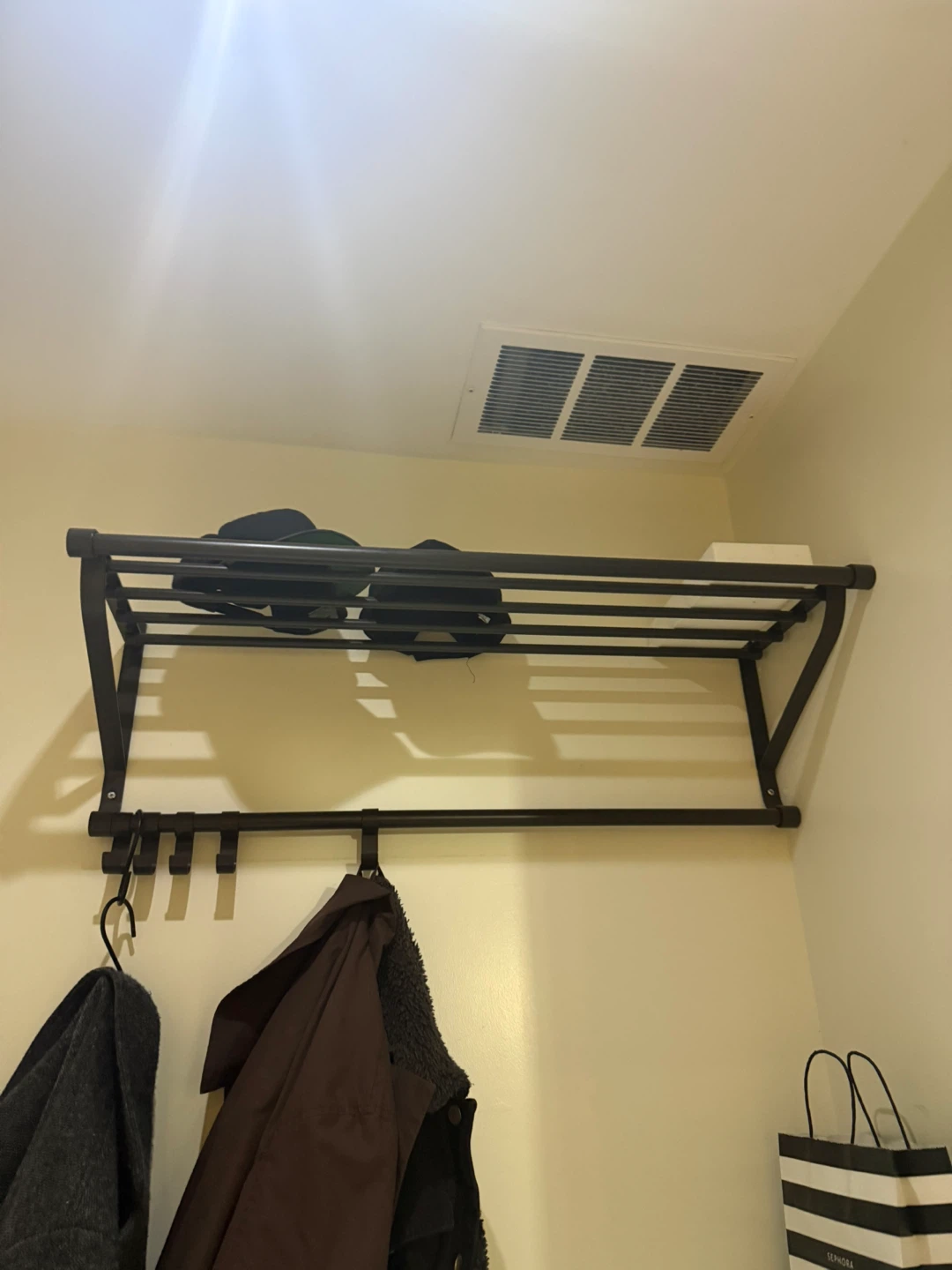 Wall Mounted Coat Rack with Shelf
