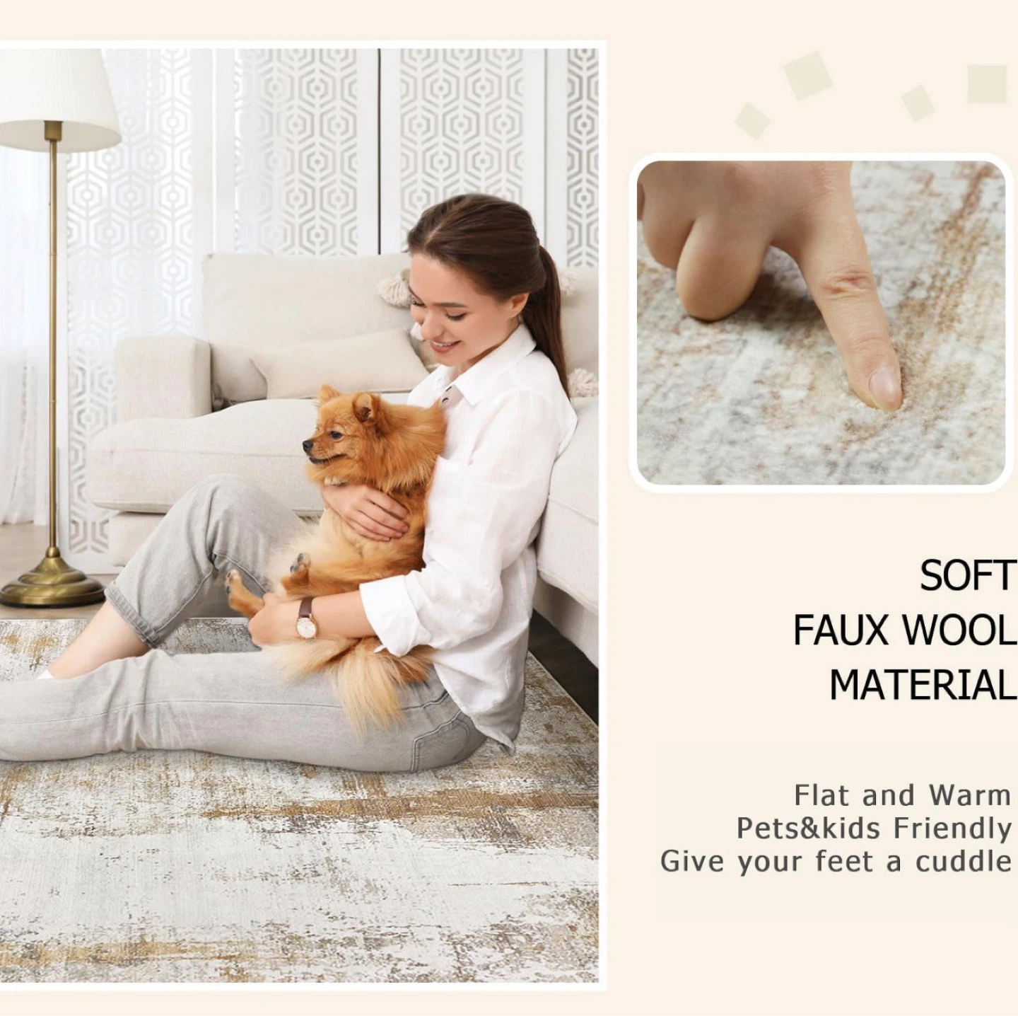 Soft Faux Wool Area Rug - photo 3