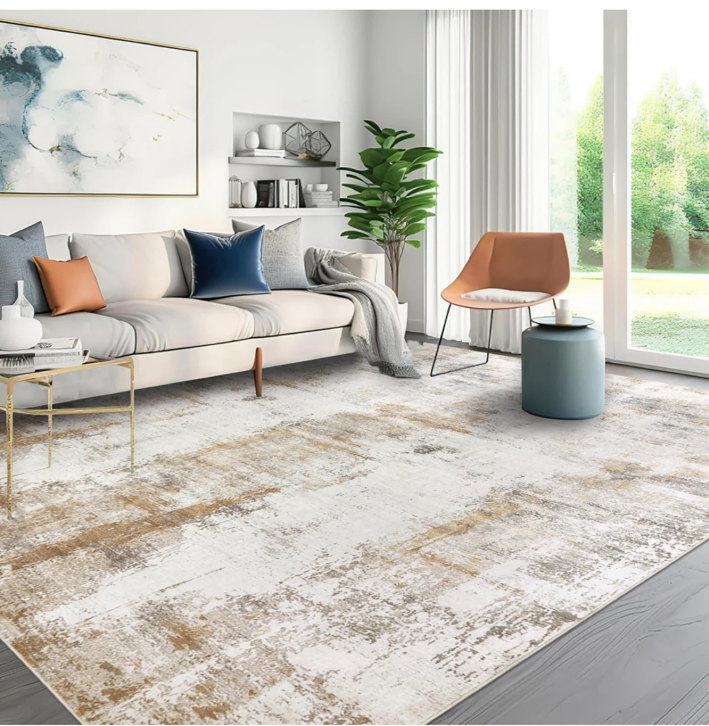 Soft Faux Wool Area Rug