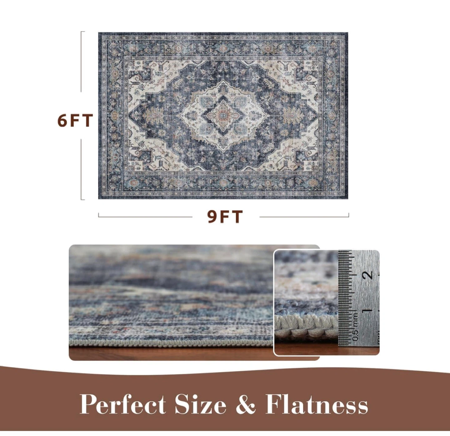 6ft x 9ft Machine Washable Area Rug - photo 2