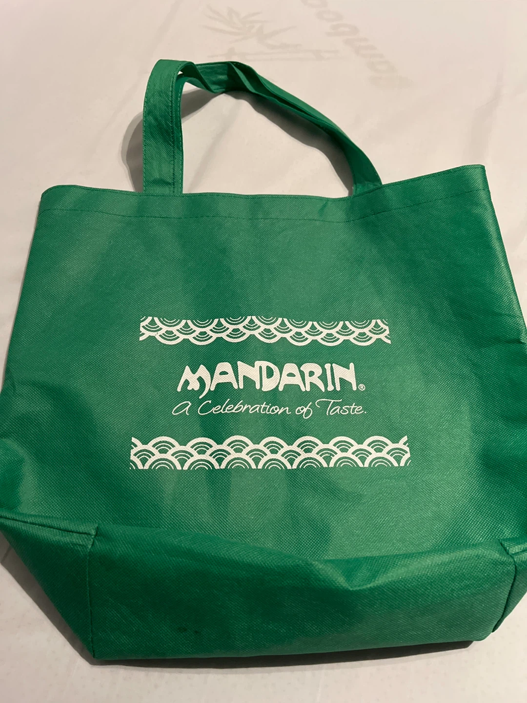 Mandarin "A Celebration of Taste" Green Tote Bag