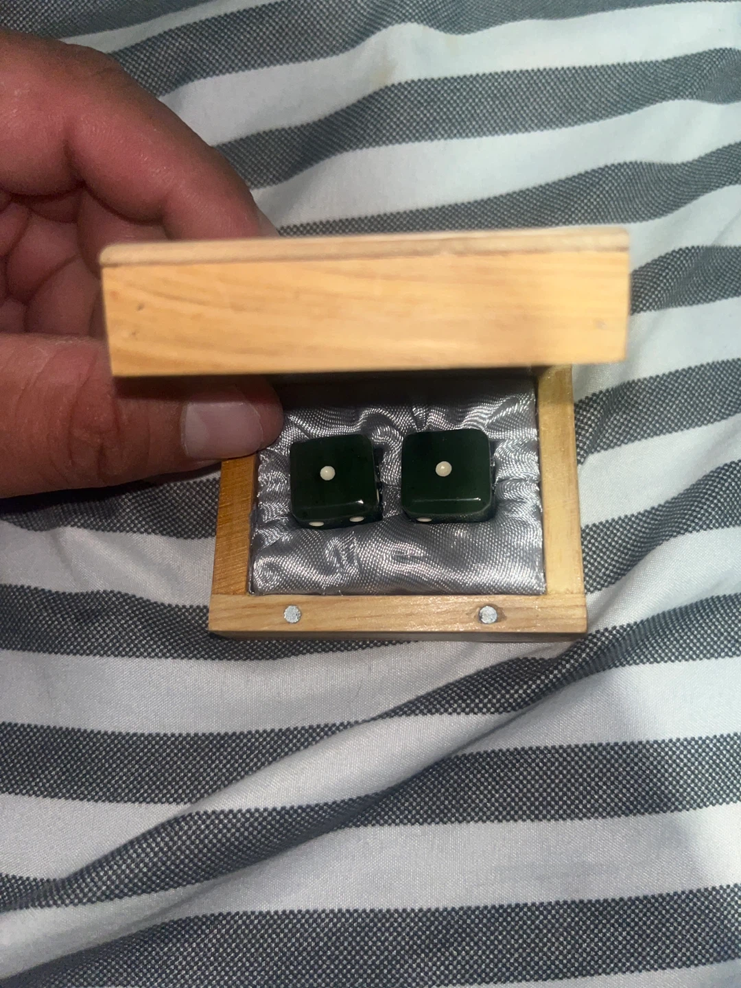 Jade Dice Set in Wooden Gift Box - photo 2