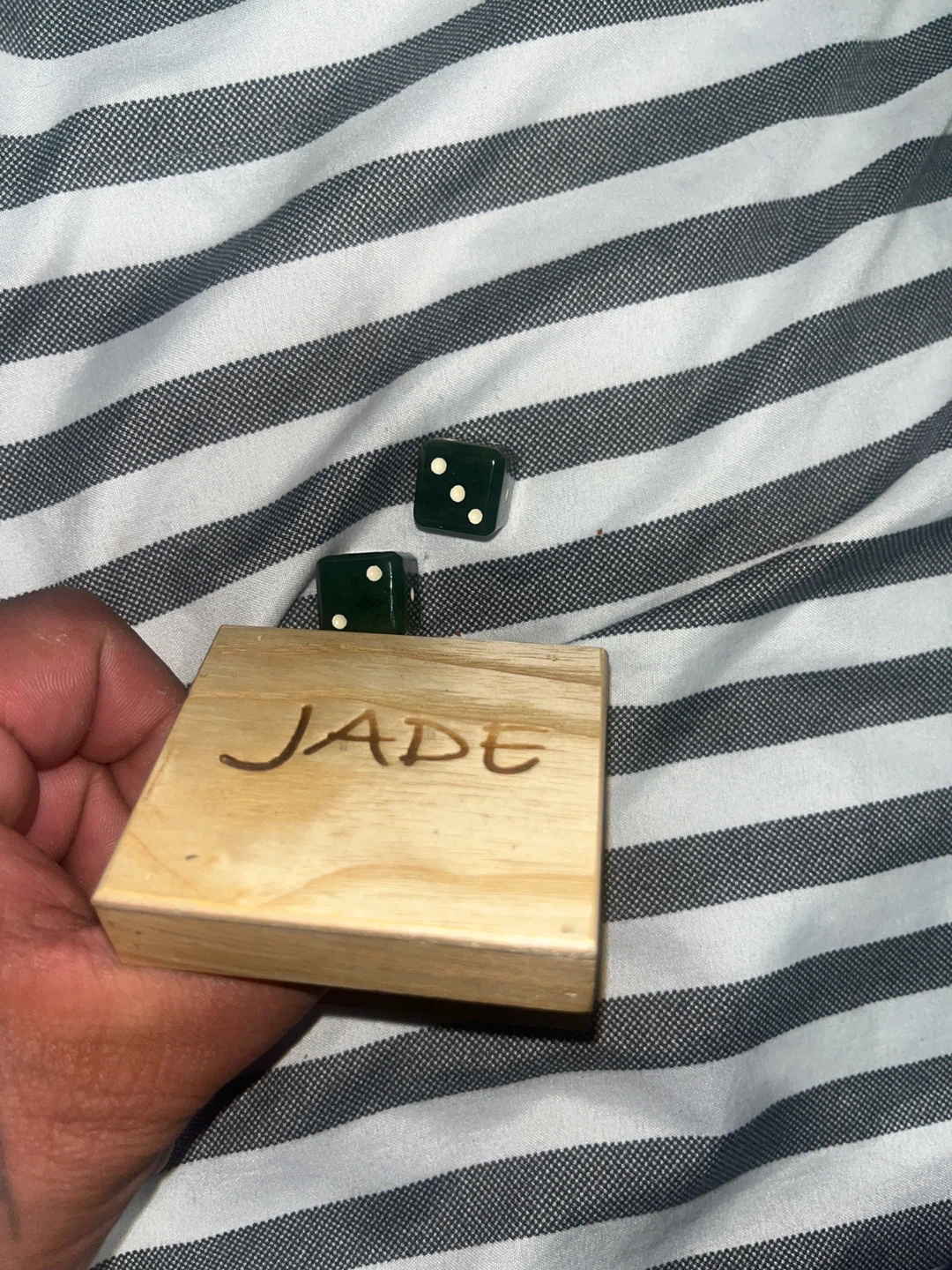 Jade Dice Set in Wooden Gift Box - photo 3
