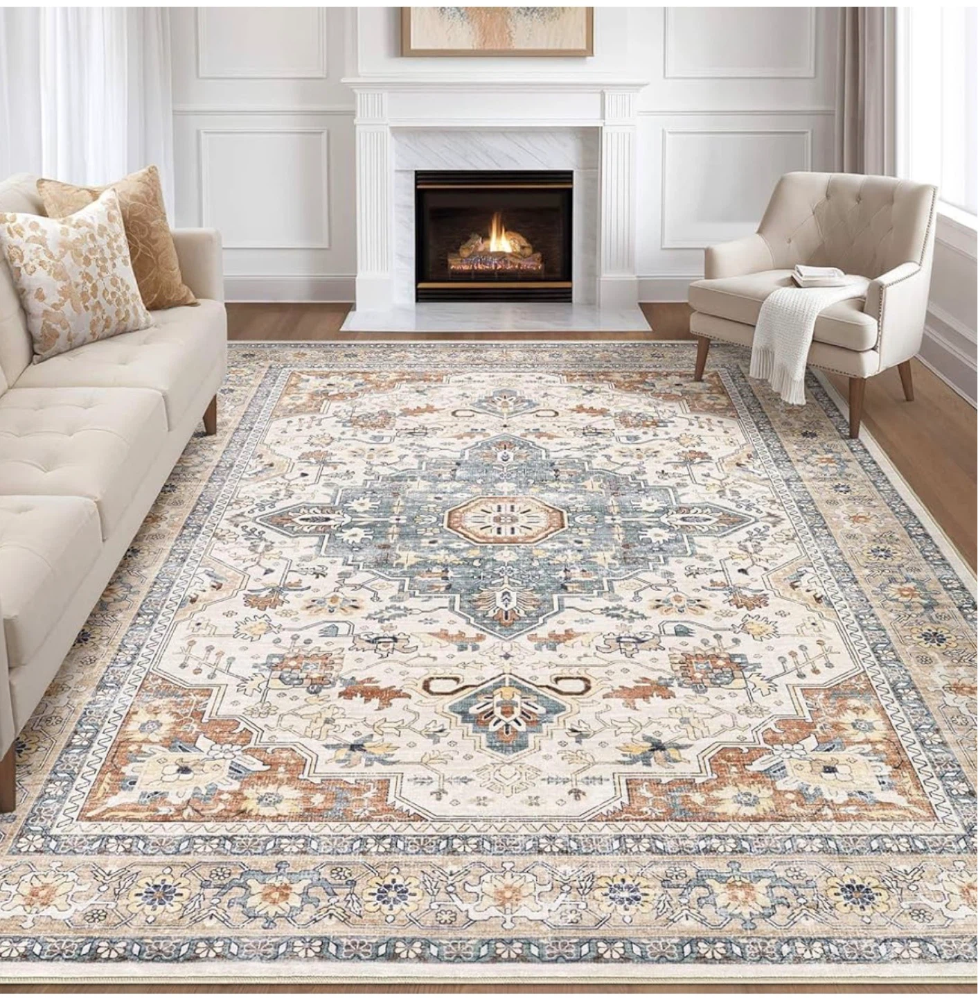 Soft Cozy Faux Wool Area Rug