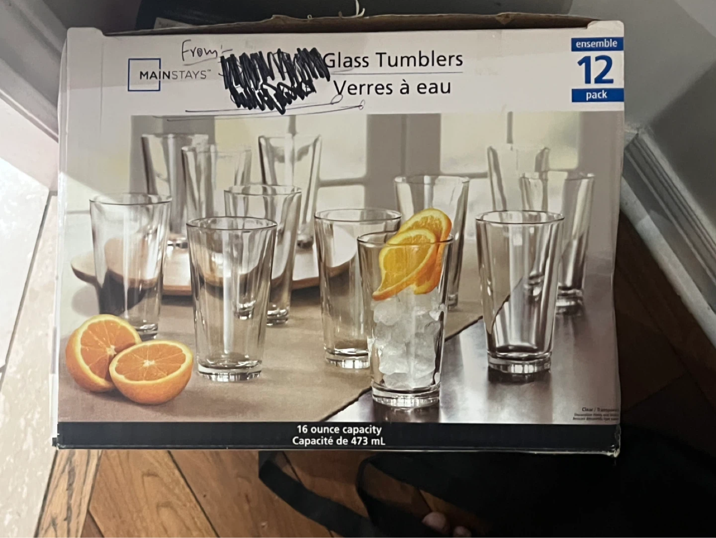 Mainstays Glass Tumblers - 12 Pack